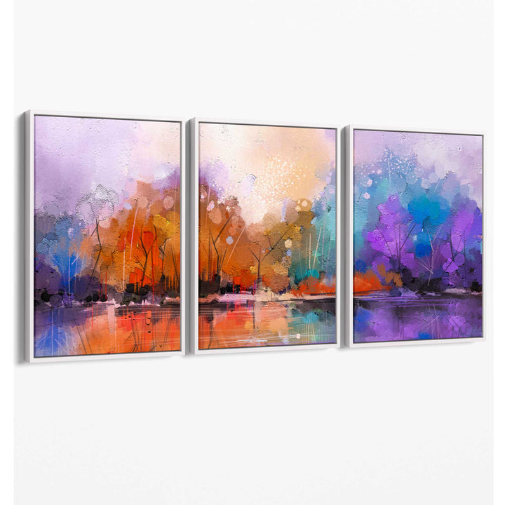 Abstraktes Wandbild „Fliederwald“ auf Leinwand