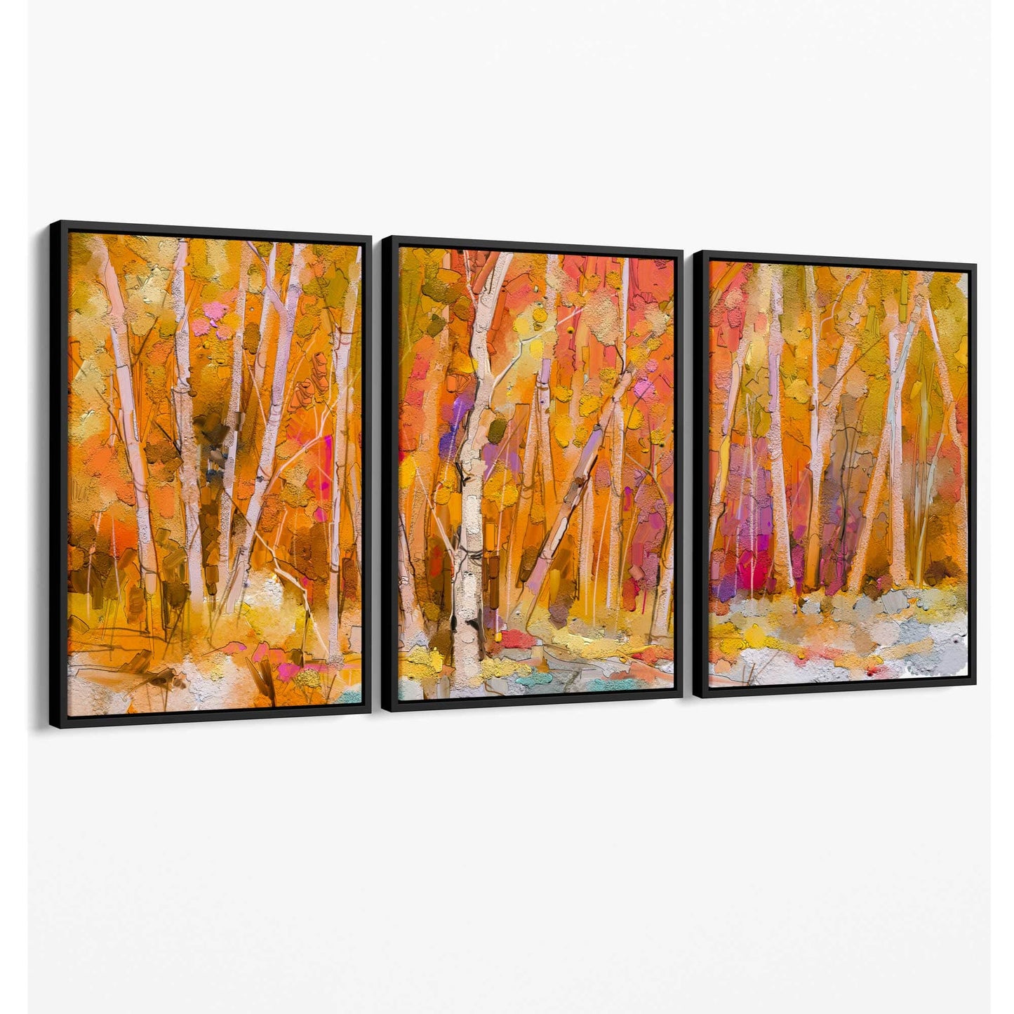 Abstraktes Wandbild aus Orangenwald-Leinwand
