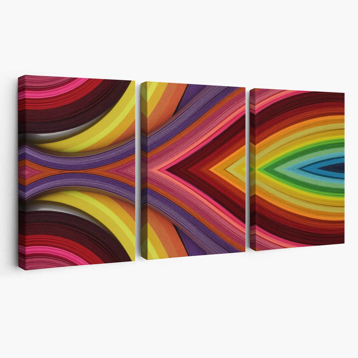 Abstraktes geometrisches Regenbogen-Wandbild auf Leinwand
