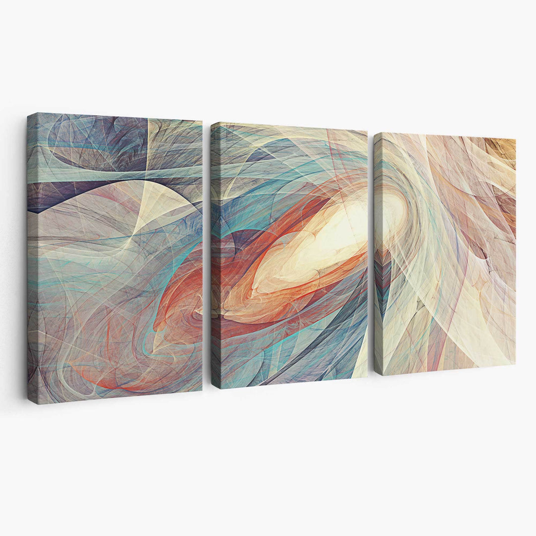 Abstrakte blau-orange Kunst auf Leinwand