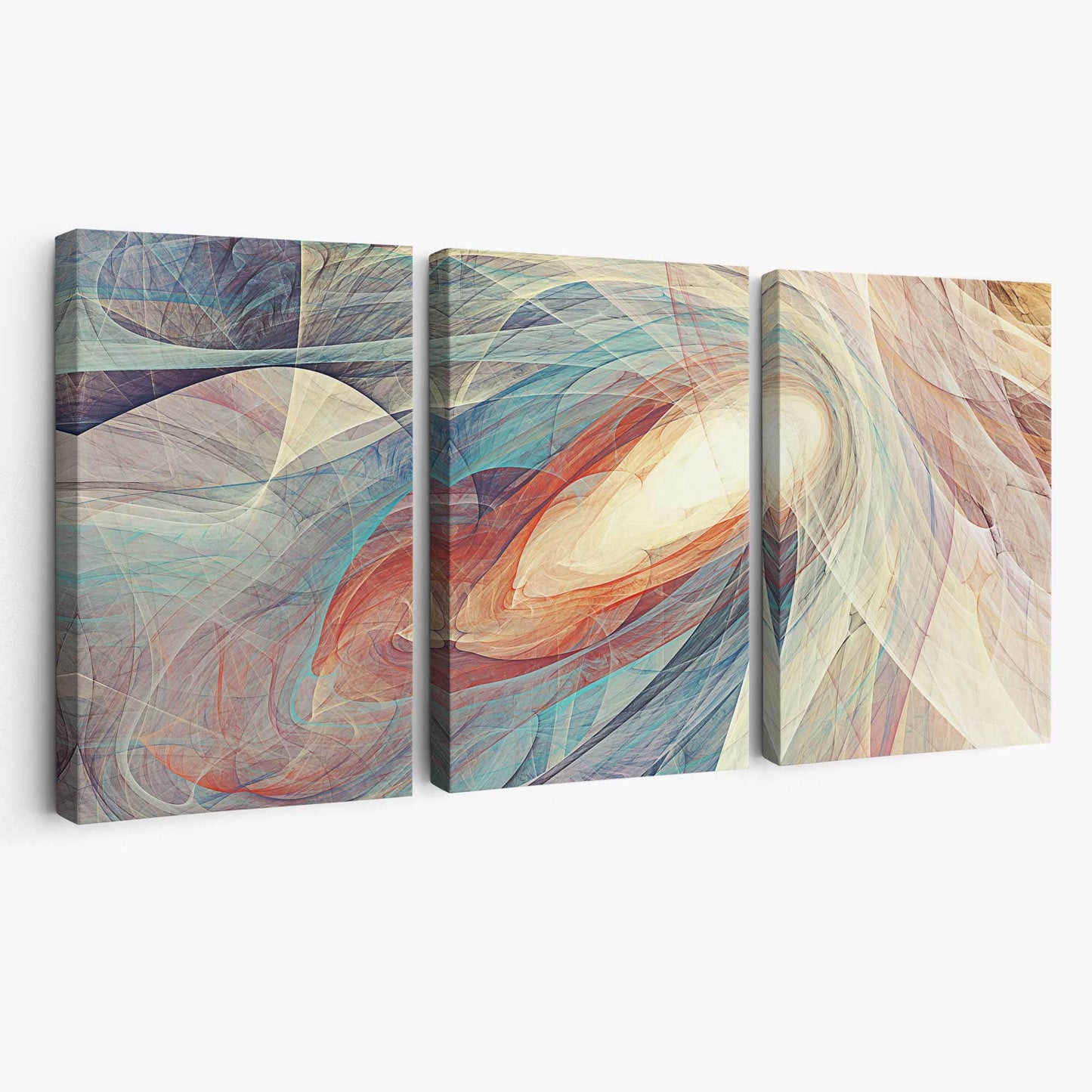 Abstrakte blau-orange Kunst auf Leinwand