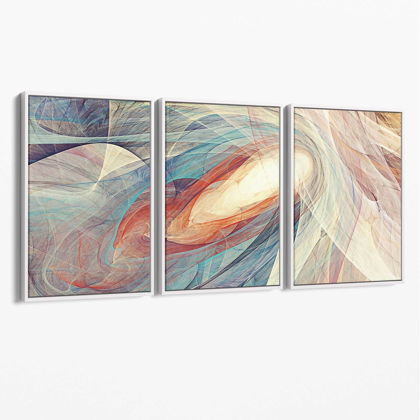 Abstrakte blau-orange Kunst auf Leinwand