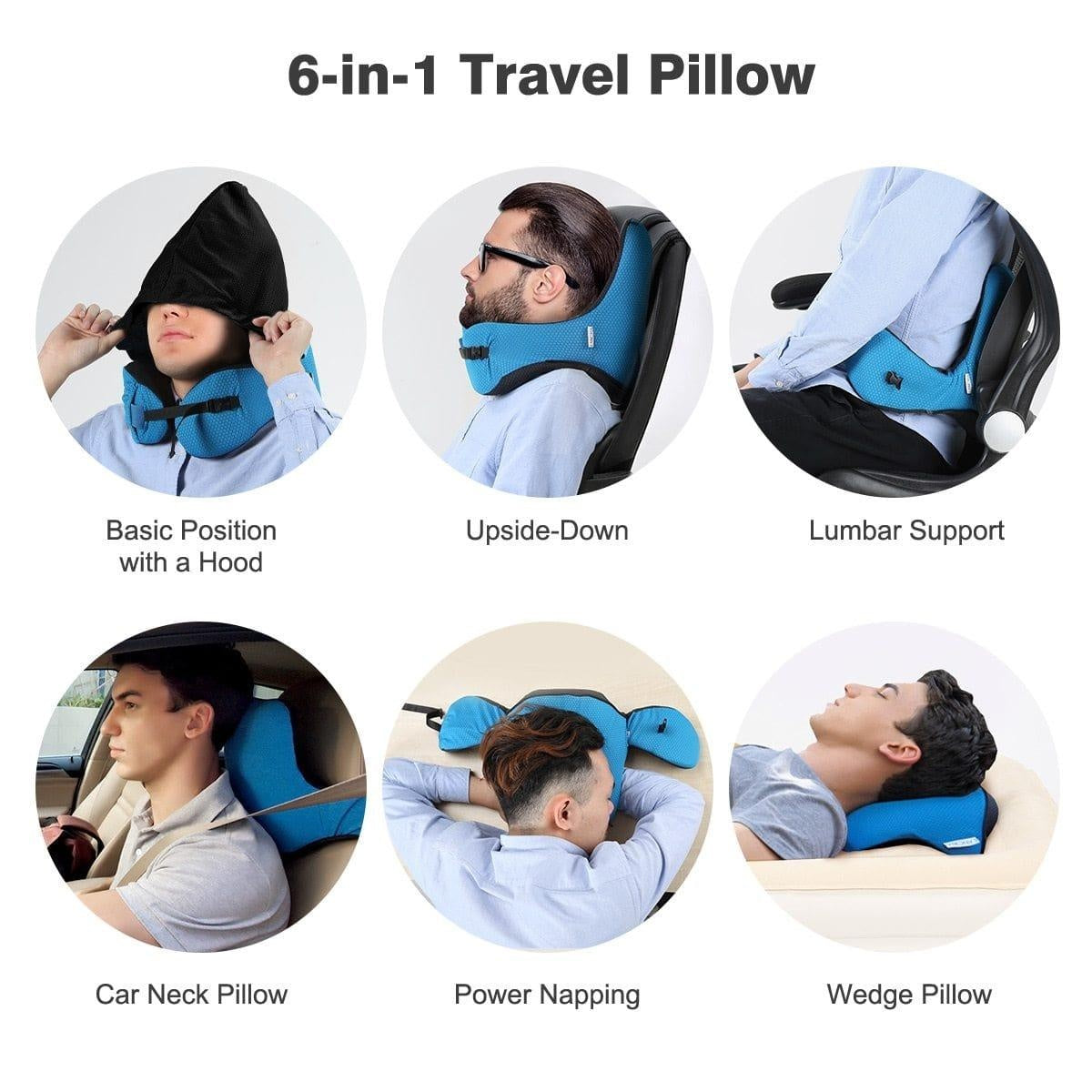6 in 1 Ergonomisches Kapuzen-Reise-Kissen | Karnz