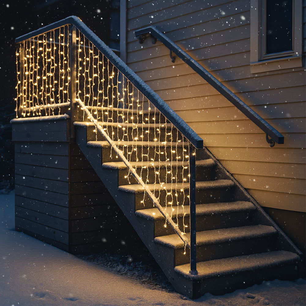 Lichterkette mit Eiszapfen 95 LED 3 Meter, warmweiß | Karnz
