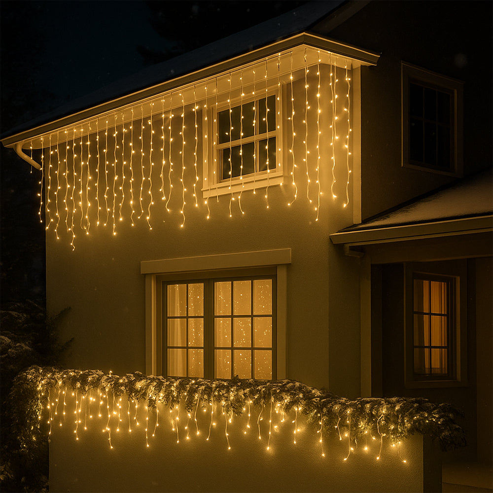 Lichterkette mit Eiszapfen 95 LED 3 Meter, warmweiß | Karnz