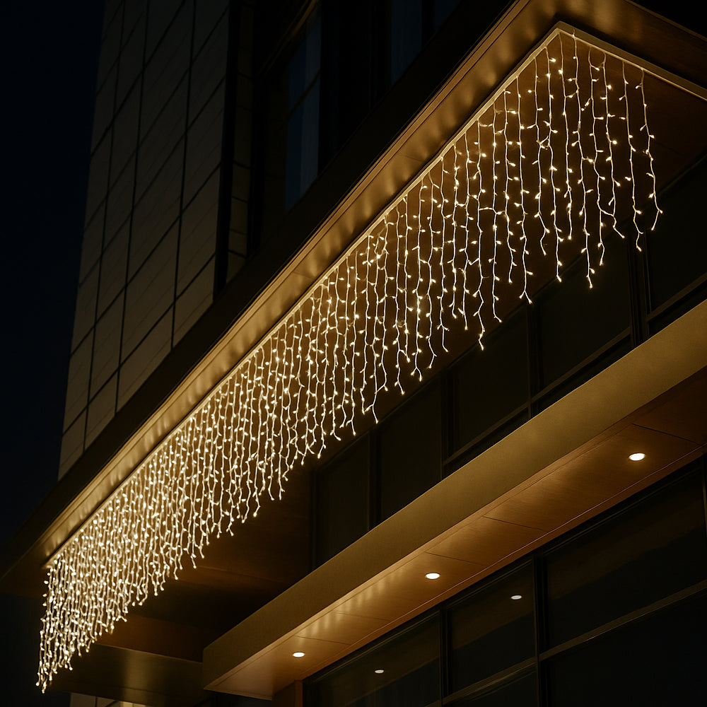 Lichterkette mit Eiszapfen 95 LED 3 Meter, warmweiß | Karnz