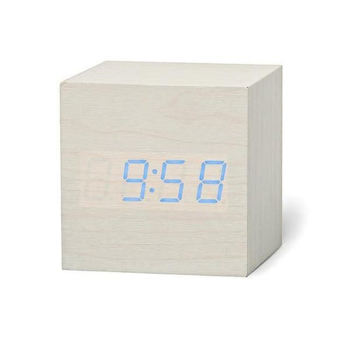LED Holz Würfel Wecker | Karnz