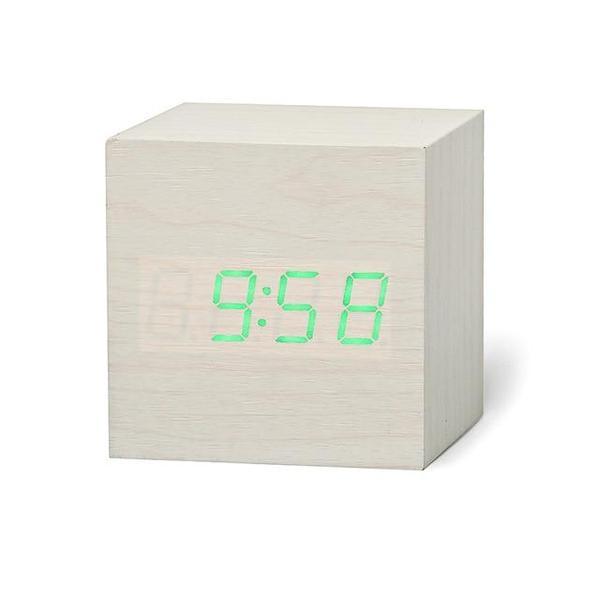 LED Holz Würfel Wecker | Karnz