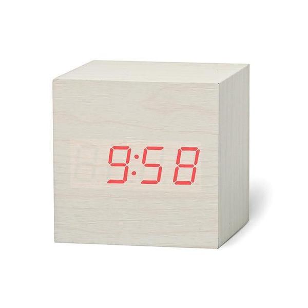 LED Holz Würfel Wecker | Karnz