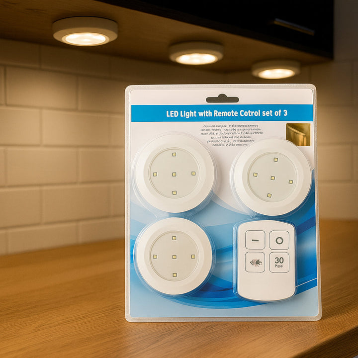 LED Spot (rund) 3 Stk. inkl. Fernbedienung | Karnz
