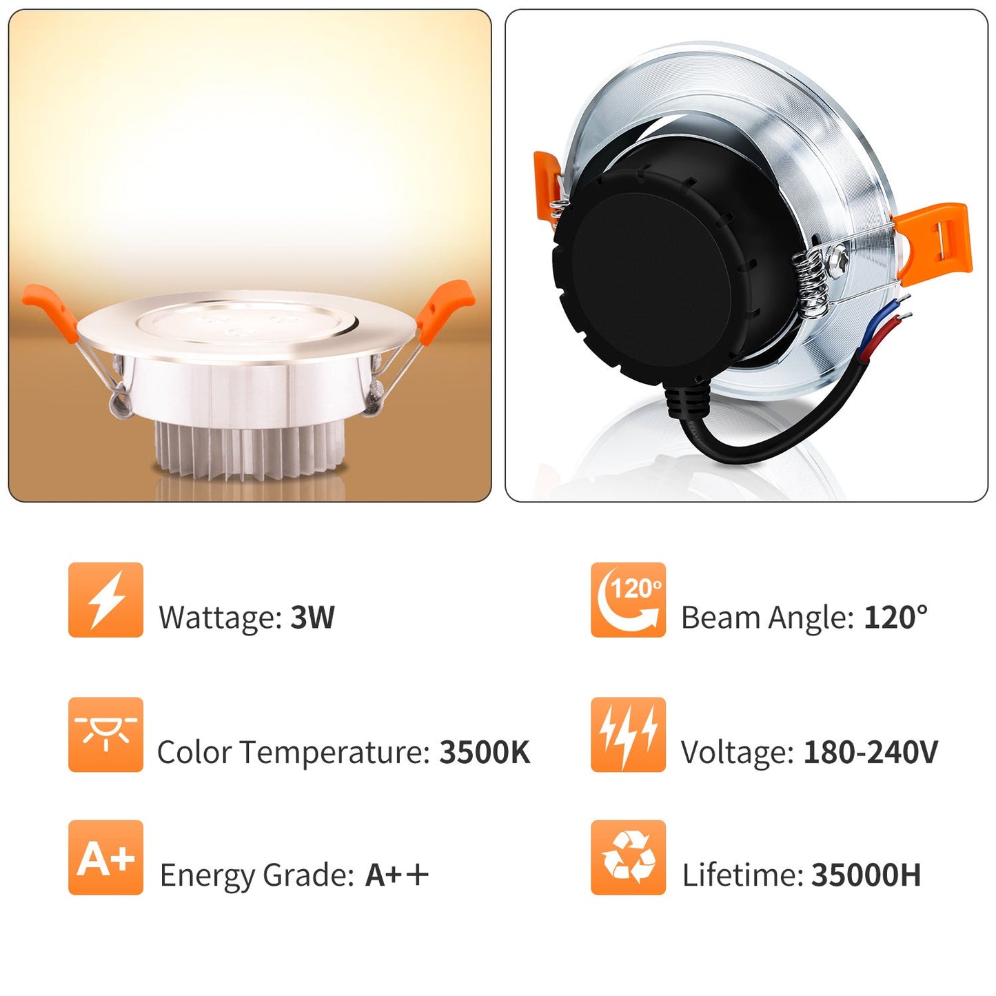 LED Einbaustrahler LED Spot 3W Kaltweiß/Warmweiß | Karnz