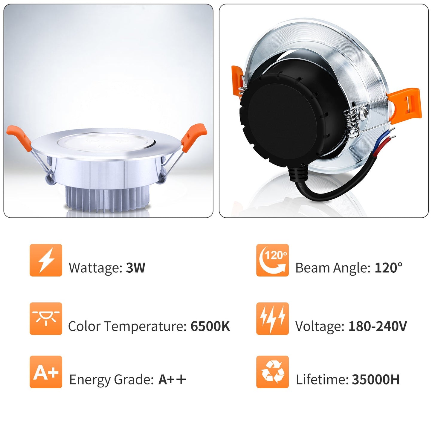 LED Einbaustrahler LED Spot 3W Kaltweiß/Warmweiß | Karnz