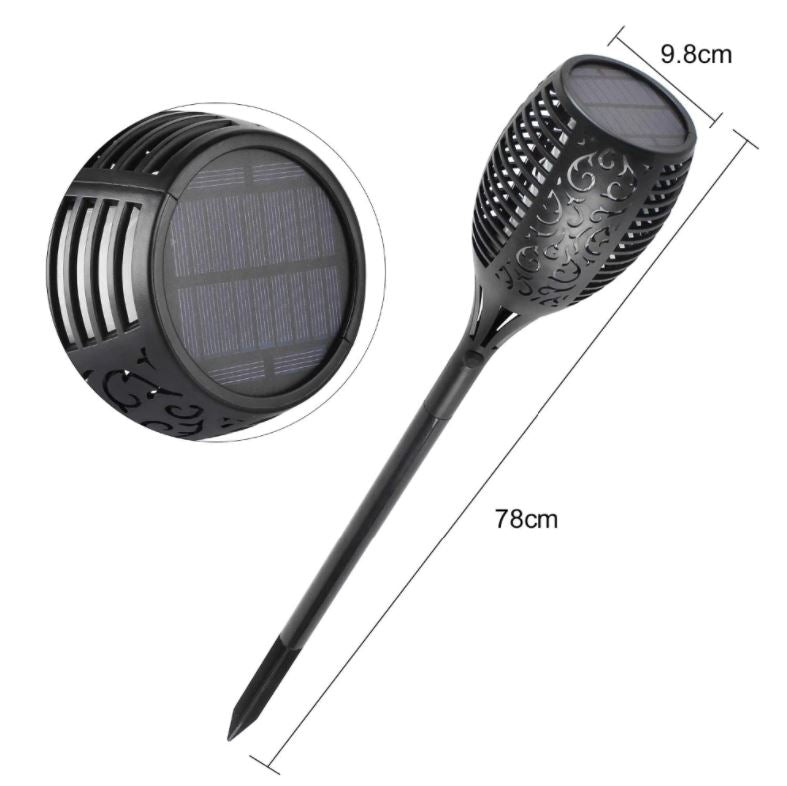 LED Solar Gartentorpedos Deluxe 96 LED (4 Stück) | Karnz