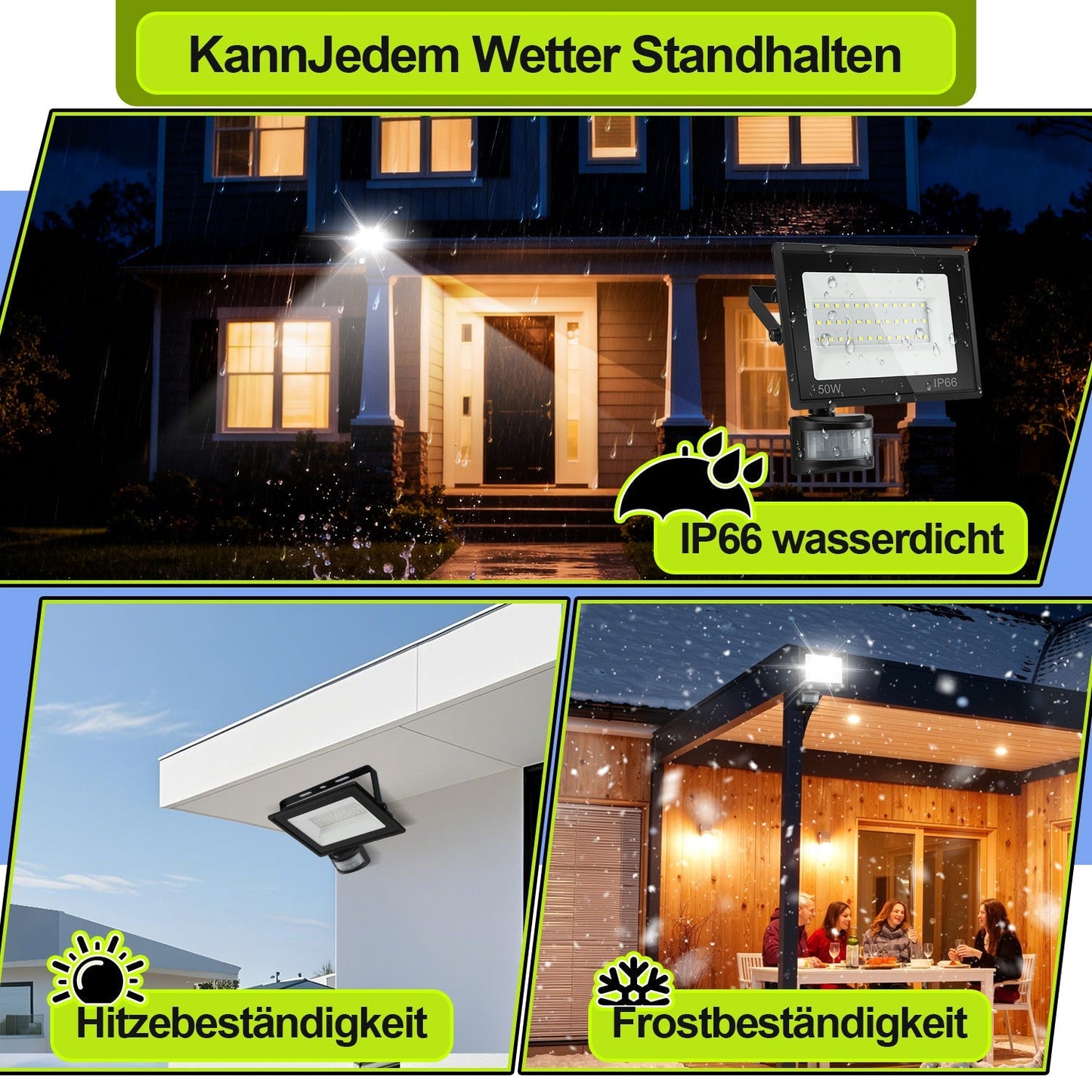 LED Fluter mit Bewegungsmelder Kaltweiß 10W-100W(kein Stecker) | Karnz