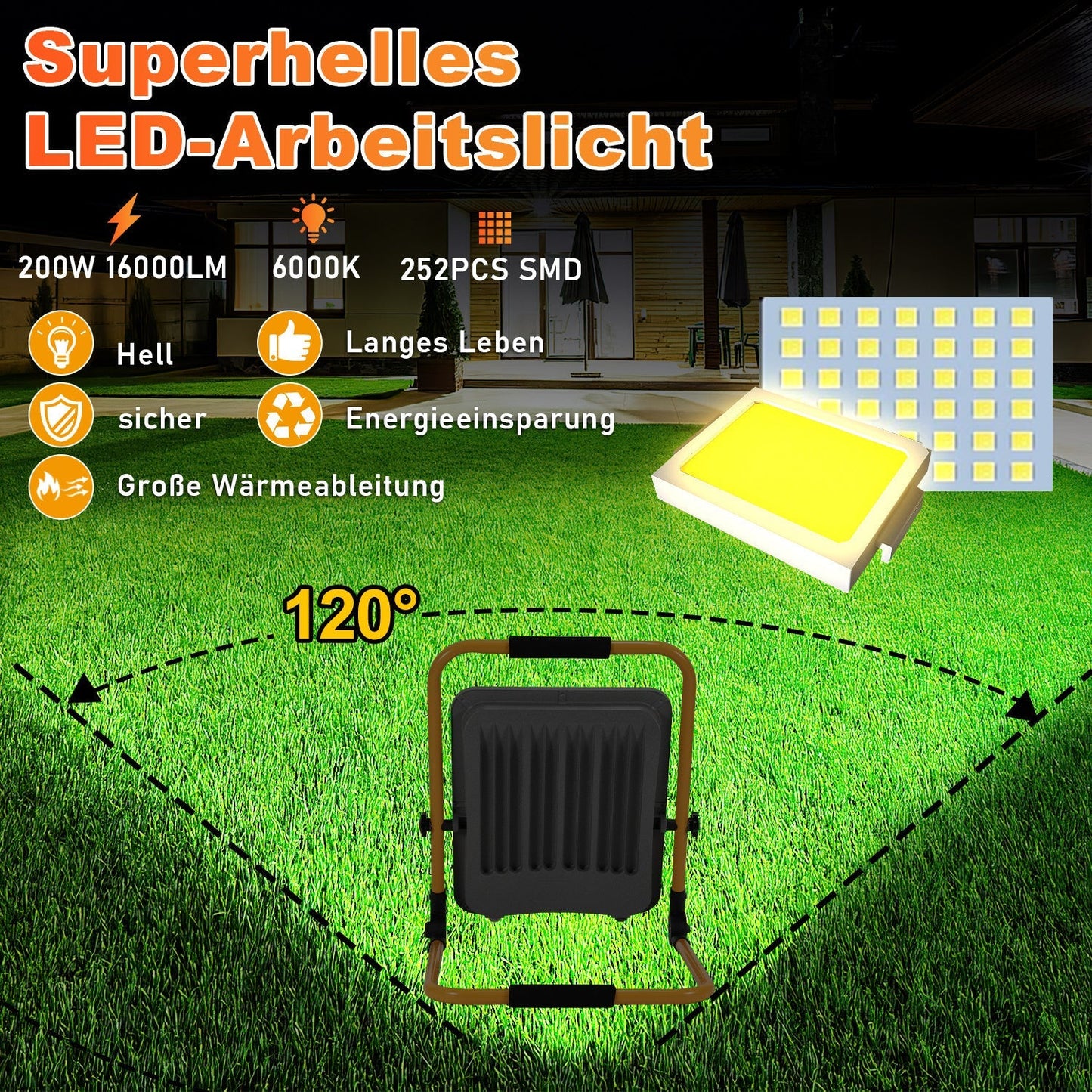 LED Baustrahler 50W-200W Kaltweiß IP66 | Karnz