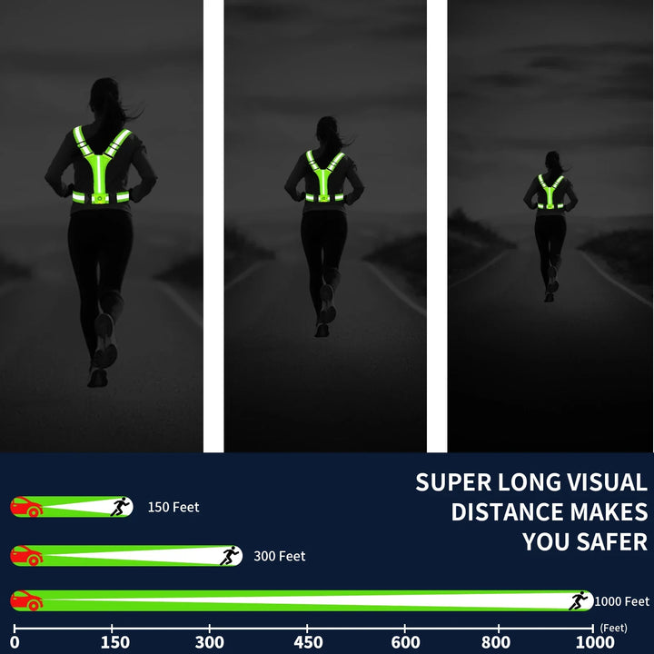LED-Laufweste – Wiederaufladbare Sicherheitsweste mit reflektierenden Streifen | Karnz