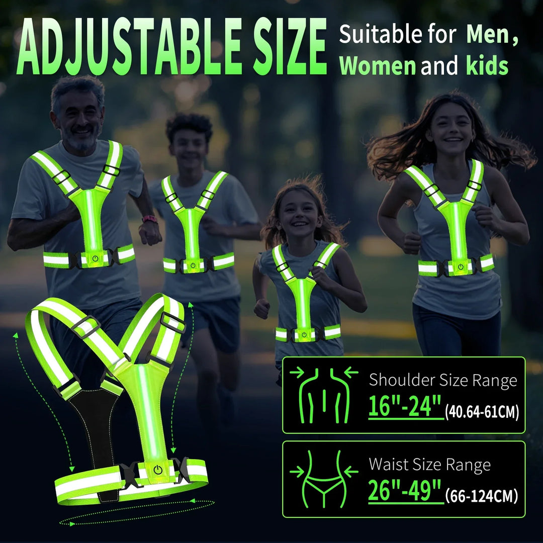 LED-Laufweste – Wiederaufladbare Sicherheitsweste mit reflektierenden Streifen | Karnz