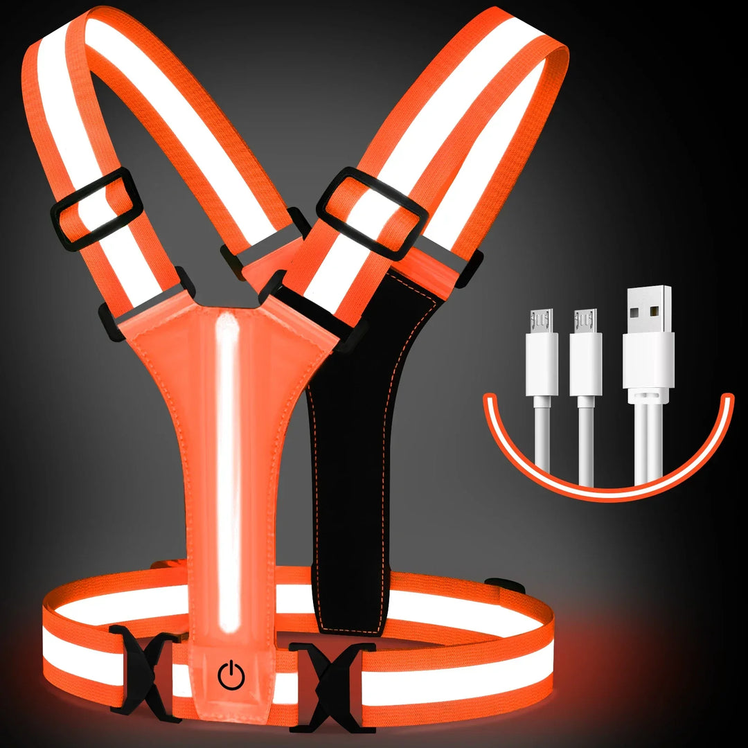 LED-Laufweste – Wiederaufladbare Sicherheitsweste mit reflektierenden Streifen | Karnz