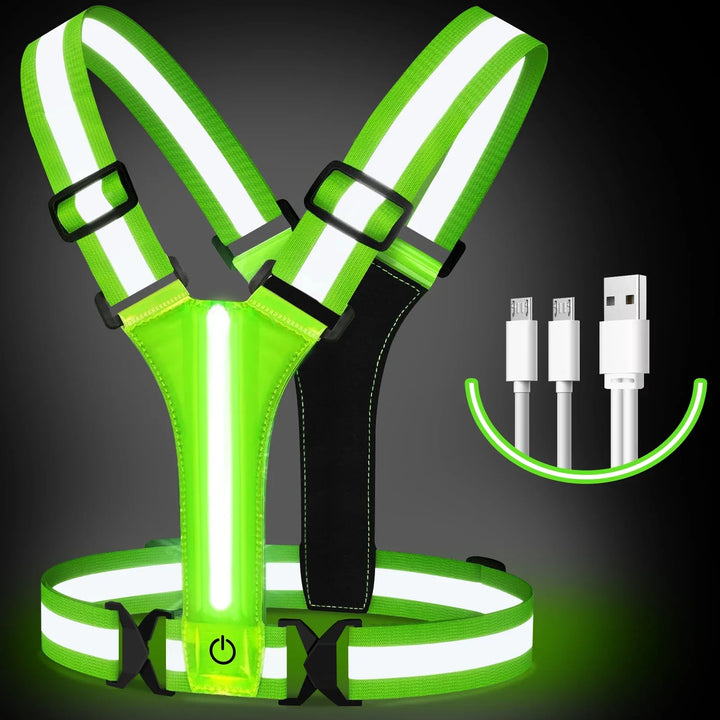 LED-Laufweste – Wiederaufladbare Sicherheitsweste mit reflektierenden Streifen | Karnz