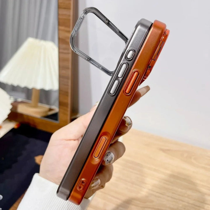 Ultradünne iPhone 17 Hülle mit faltbarem Kameraständer und Glasschutz