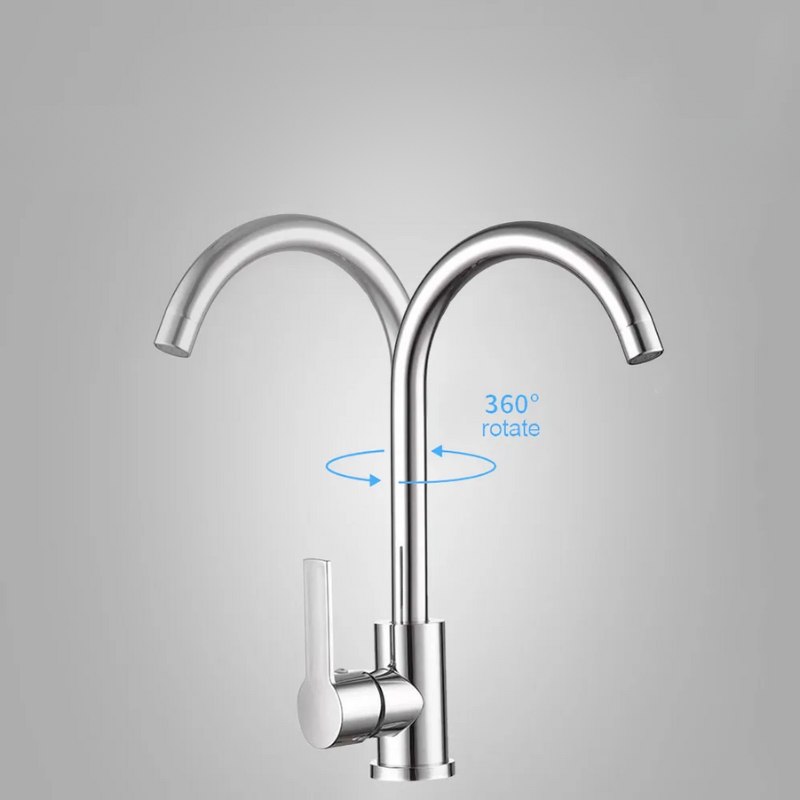 Chrom Wasserhahn mit Einhebelmischer – Hochwertiger Wasserhahn für Spülbecken, Leicht zu Reinigen, Langlebig und Einfache Installation für Moderne Küchen | Karnz