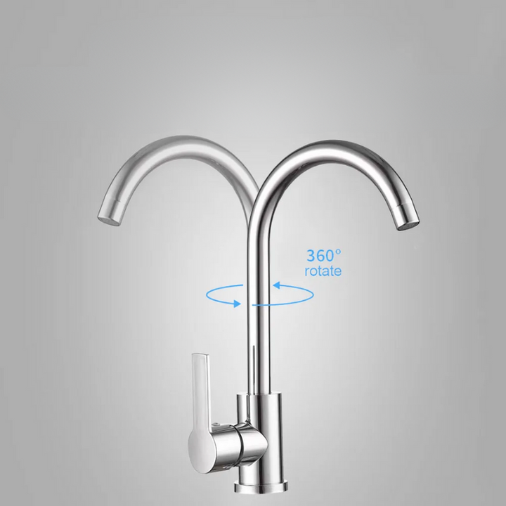 Chrom Wasserhahn mit Einhebelmischer – Hochwertiger Wasserhahn für Spülbecken, Leicht zu Reinigen, Langlebig und Einfache Installation für Moderne Küchen | Karnz