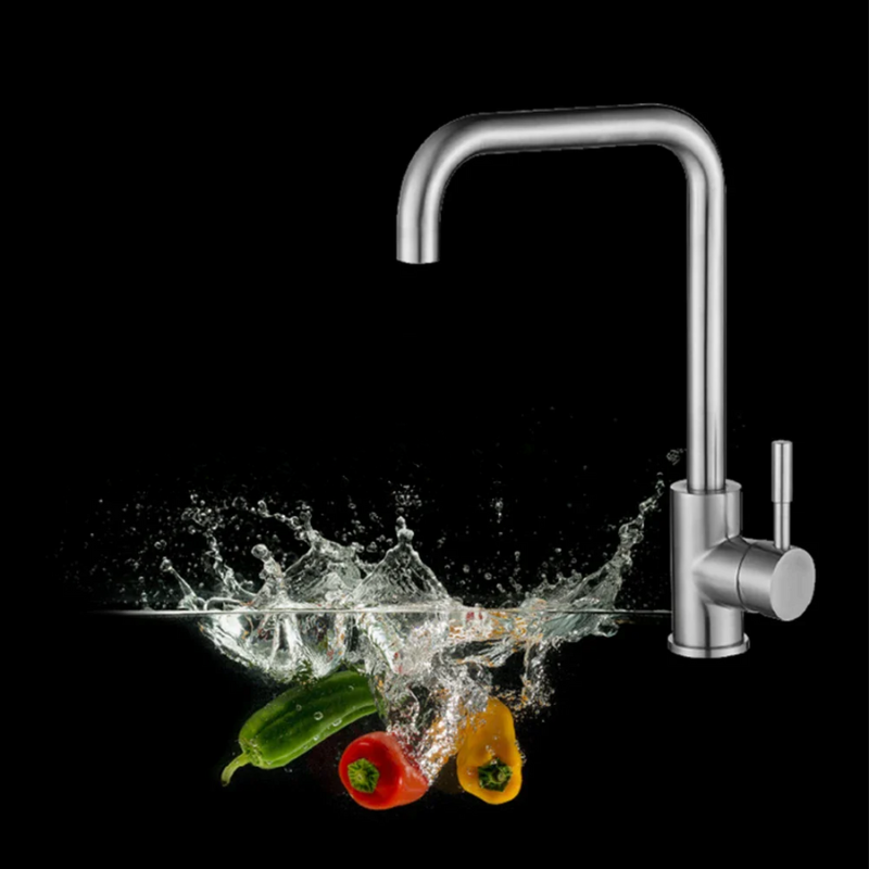 Wasserhahn aus Edelstahl – Hochwertiger, Rostfreier Wasserhahn mit Schwenkbarem Auslauf, Langlebig und Einfach zu Reinigen, Ideal für Moderne Küchen | Karnz