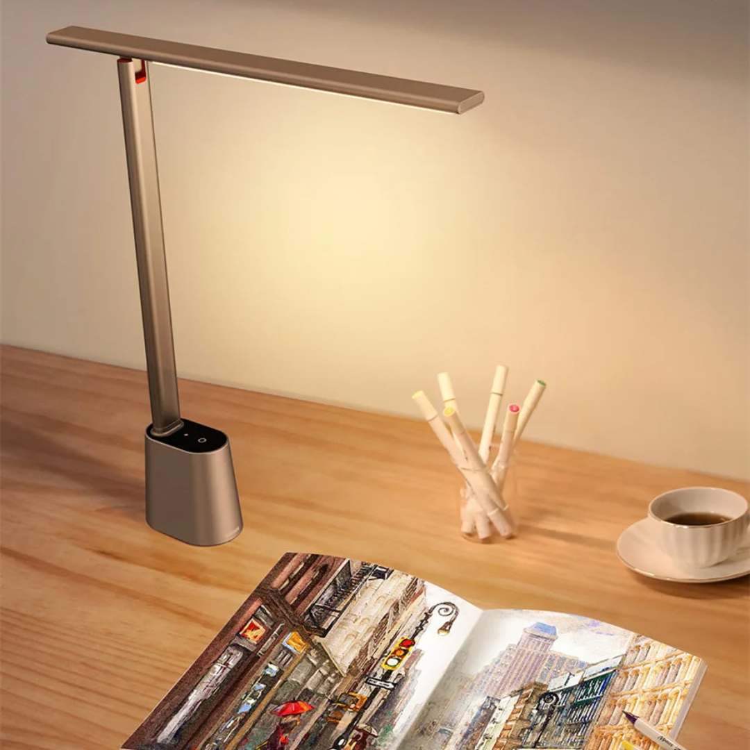Intelligente LED-Schreibtischlampe mit faltbarem und dimmbarem Design