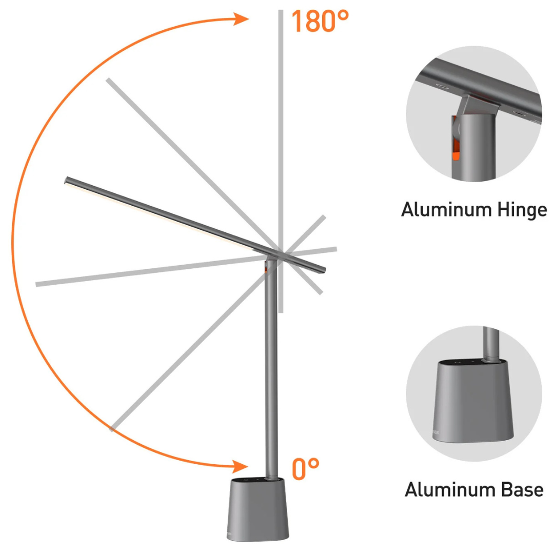 Intelligente LED-Schreibtischlampe mit faltbarem und dimmbarem Design