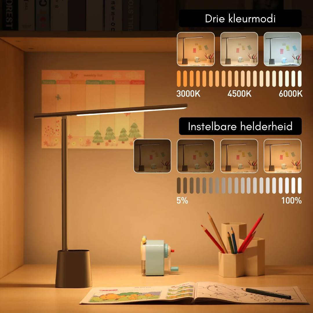 Intelligente LED-Schreibtischlampe mit faltbarem und dimmbarem Design