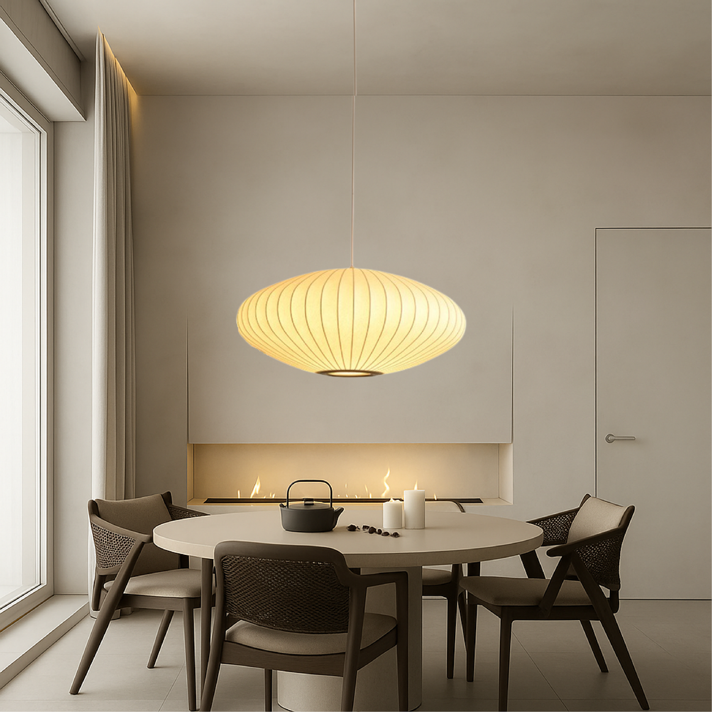 Seidenhängelampe, höhenverstellbar, moderne Lampe fürs Wohnzimmer, ideal über dem Tisch