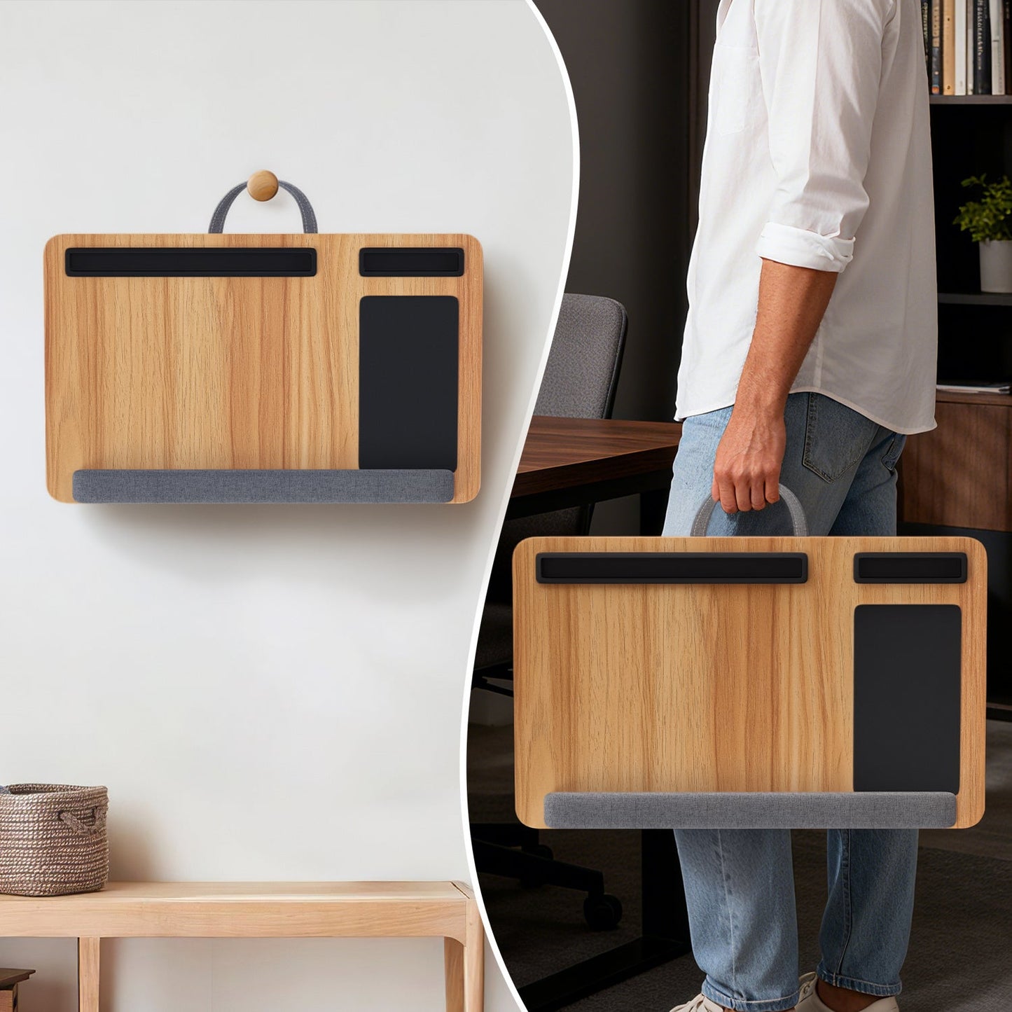 Laptopkissen Ergonomisch Laptoptisch mit Handgelenkauflage & Hepolsterter | Karnz