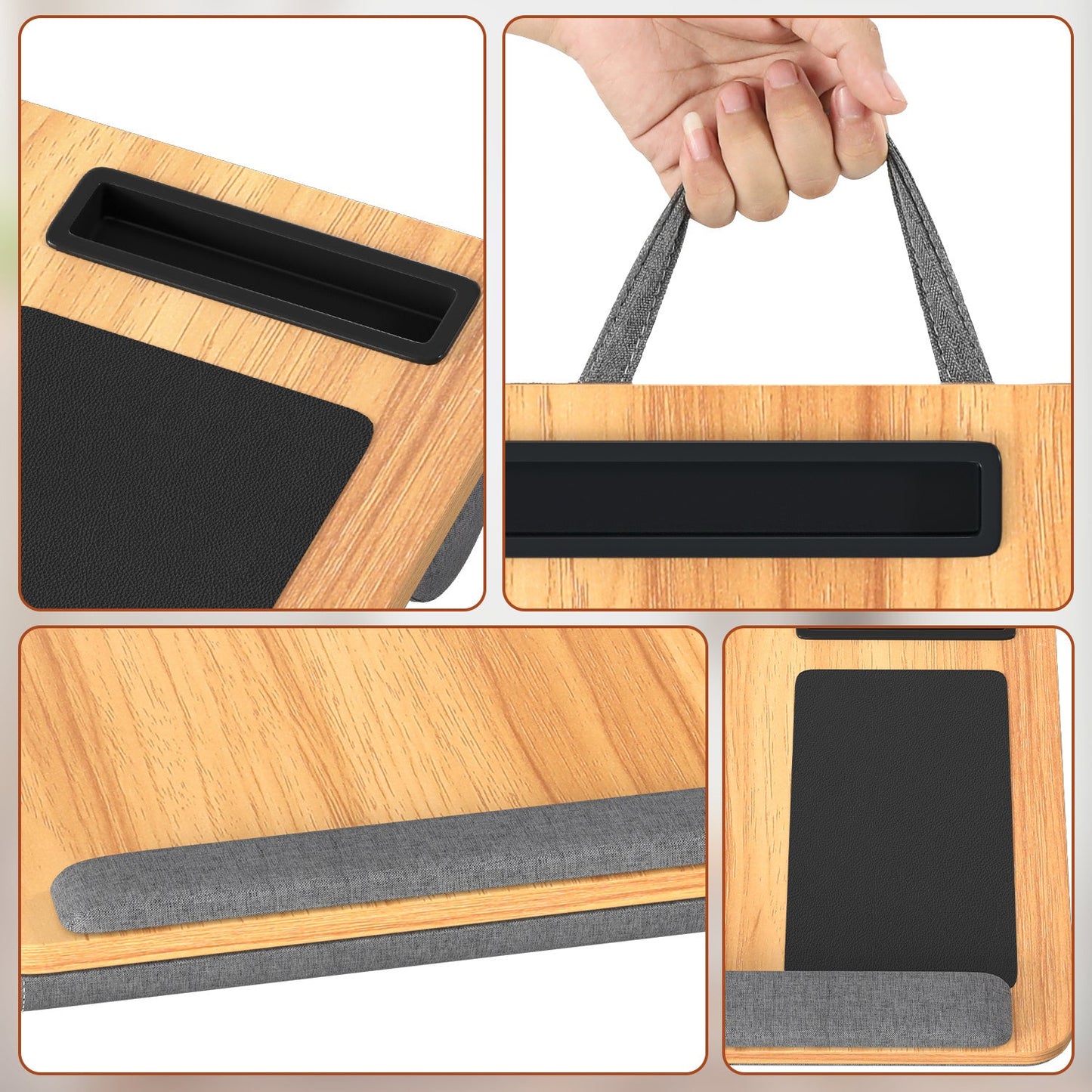 Laptopkissen Ergonomisch Laptoptisch mit Handgelenkauflage & Hepolsterter | Karnz