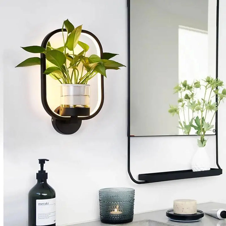 LED-Wandleuchte mit integriertem Pflanzen – Designer-Wandleuchten für Innenräume