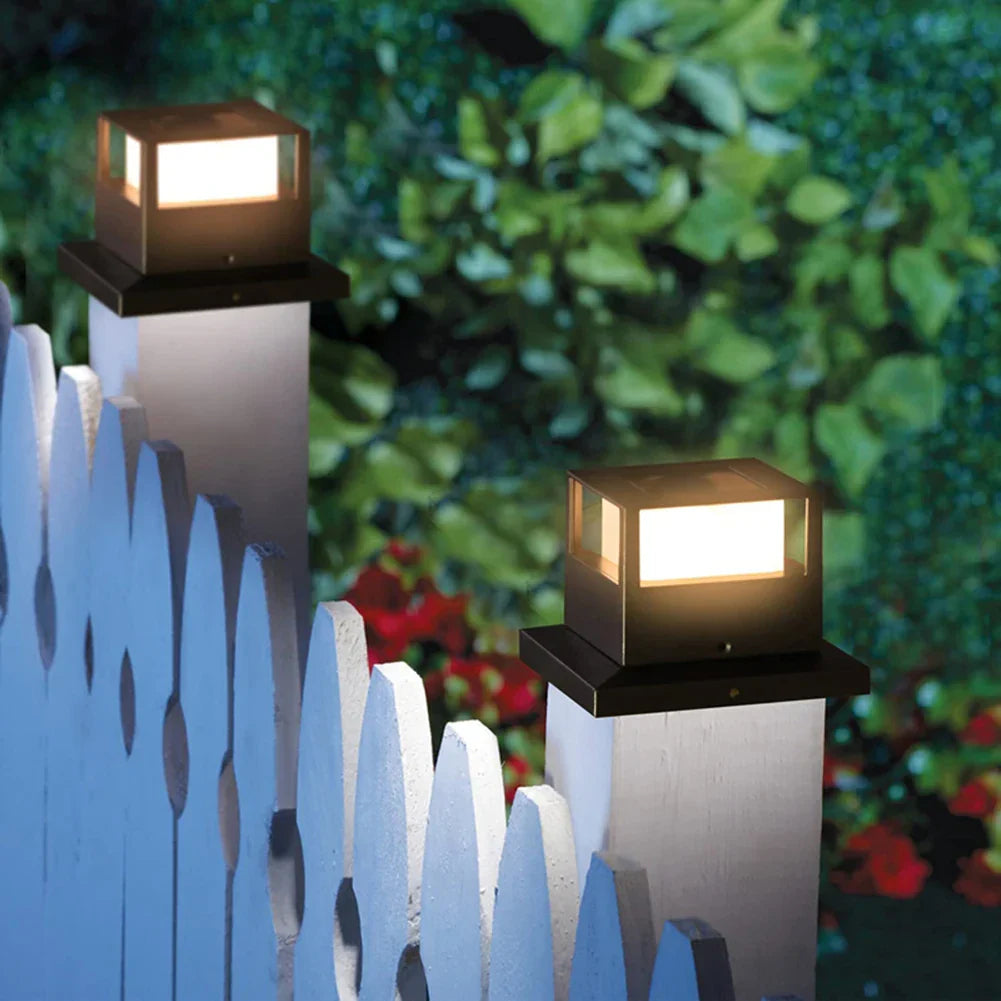 LED Solar-Säulenleuchte für Außenbereich - Wetterfeste und energiesparende Außenbeleuchtung, ideal für Garten und Terrasse | Karnz