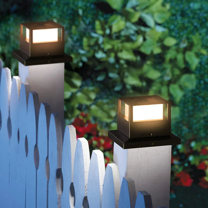 LED Solar-Säulenleuchte für Außenbereich - Wetterfeste und energiesparende Außenbeleuchtung, ideal für Garten und Terrasse | Karnz
