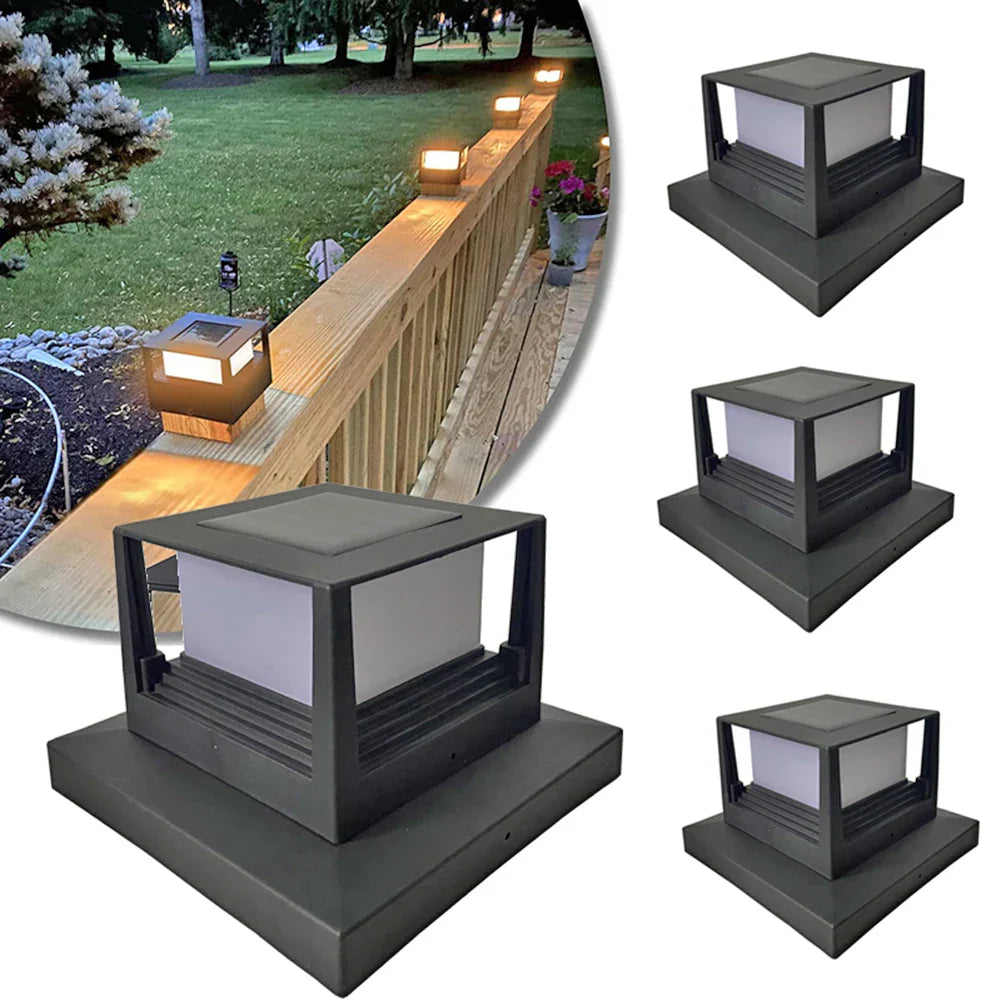LED Solar-Säulenleuchte für Außenbereich - Wetterfeste und energiesparende Außenbeleuchtung, ideal für Garten und Terrasse | Karnz