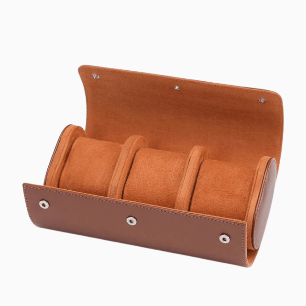Reiseetui aus Leder für 1–3 Uhren