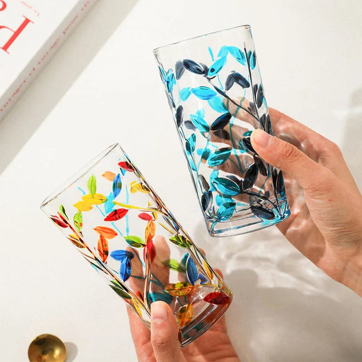 Handgemalte Blattglas-Tasse | Karnz