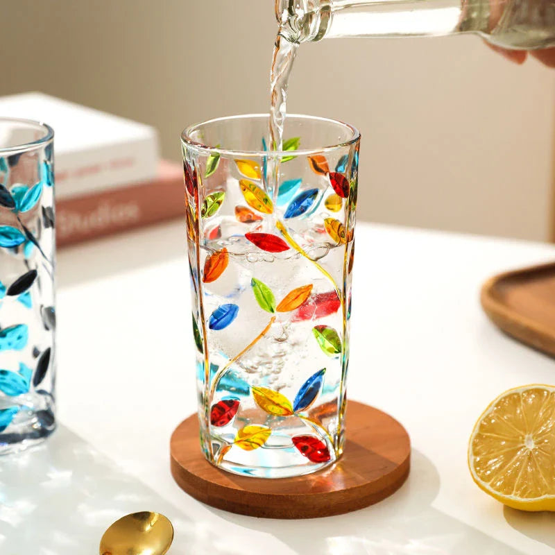 Handgemalte Blattglas-Tasse | Karnz