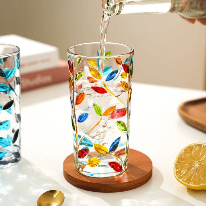 Handgemalte Blattglas-Tasse | Karnz