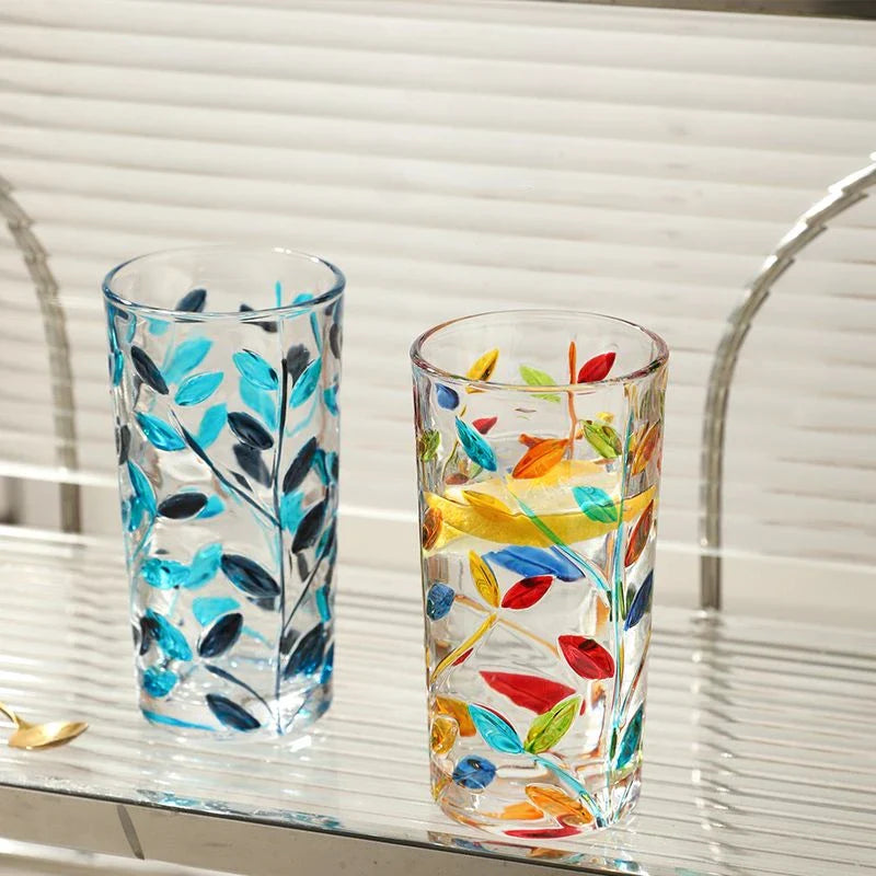 Handgemalte Blattglas-Tasse | Karnz