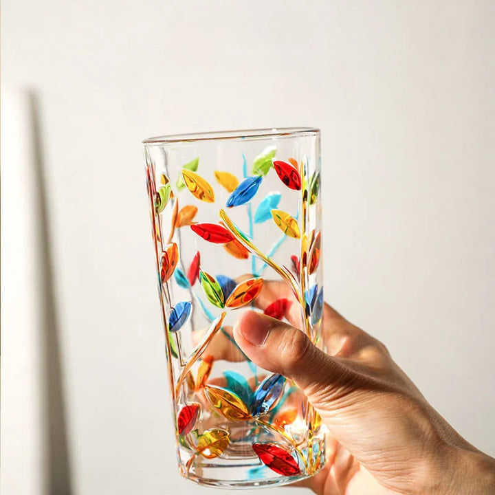 Handgemalte Blattglas-Tasse | Karnz