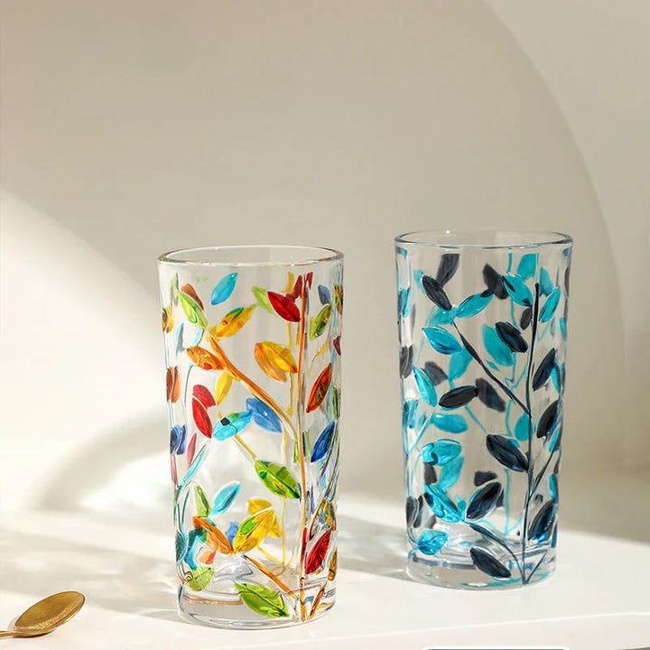 Handgemalte Blattglas-Tasse | Karnz