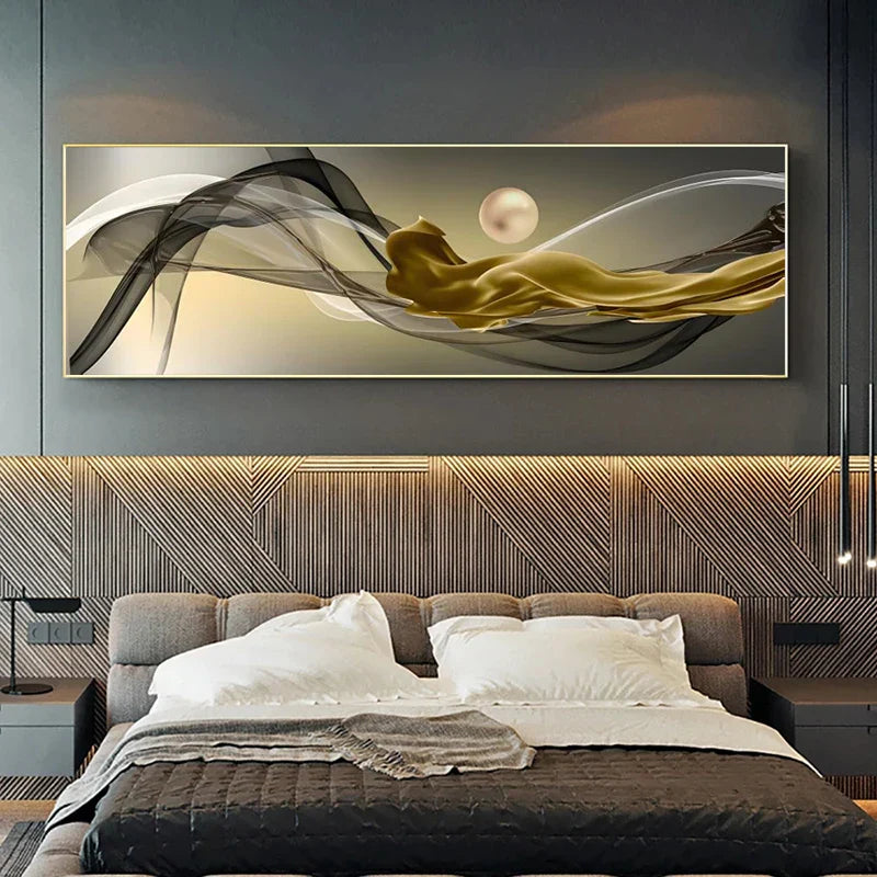 Leichte Luxus Fließende Abstrakte Band Wandkunst Fein Kunst Leinwanddrucke Weitformatbild Für Über Dem Bett Bilder Für Über Der Couch