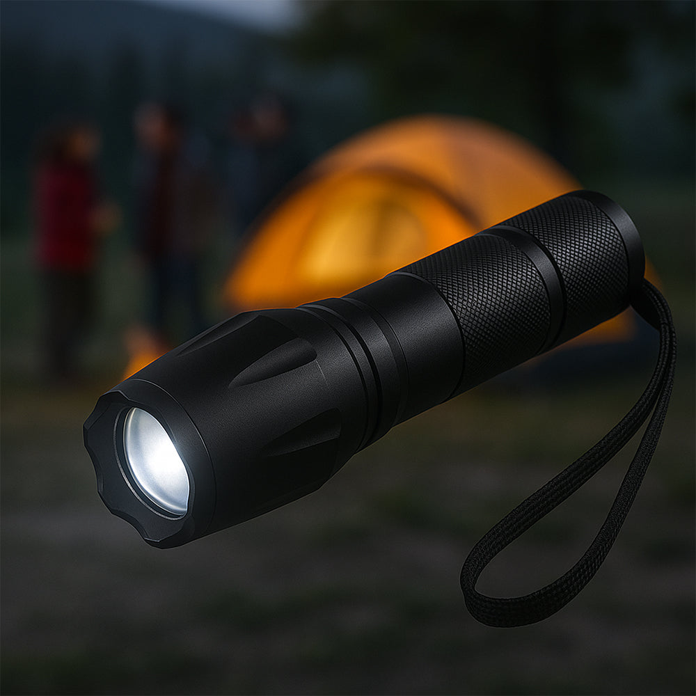 Taclight LED Zoom-Taschenlampe (wasserdicht und stoßfest) m/5 Funktionen | Karnz