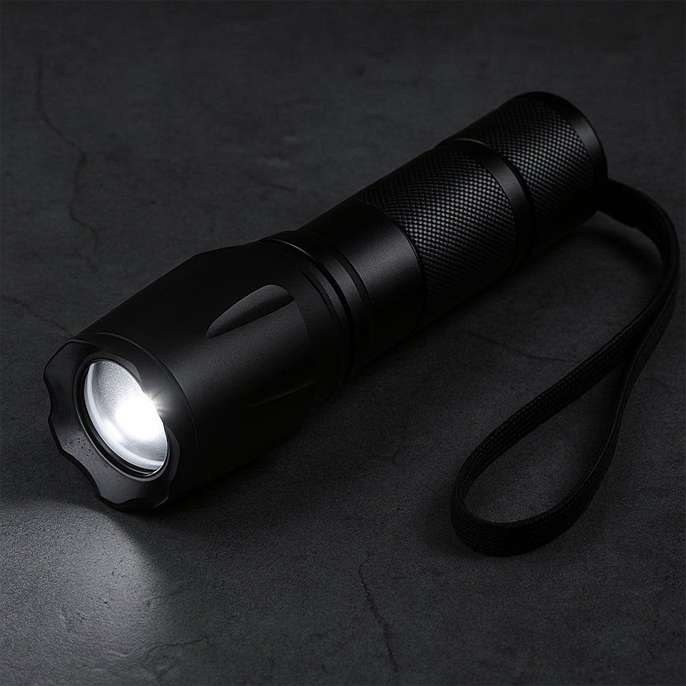 Taclight LED Zoom-Taschenlampe (wasserdicht und stoßfest) m/5 Funktionen | Karnz