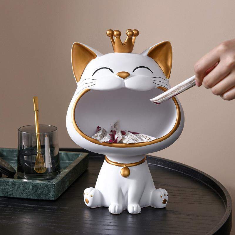 Happy Cat Aufbewahrung Skulptur Schüsselift