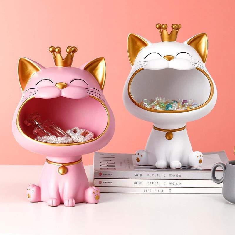 Happy Cat Aufbewahrung Skulptur Schüsselift