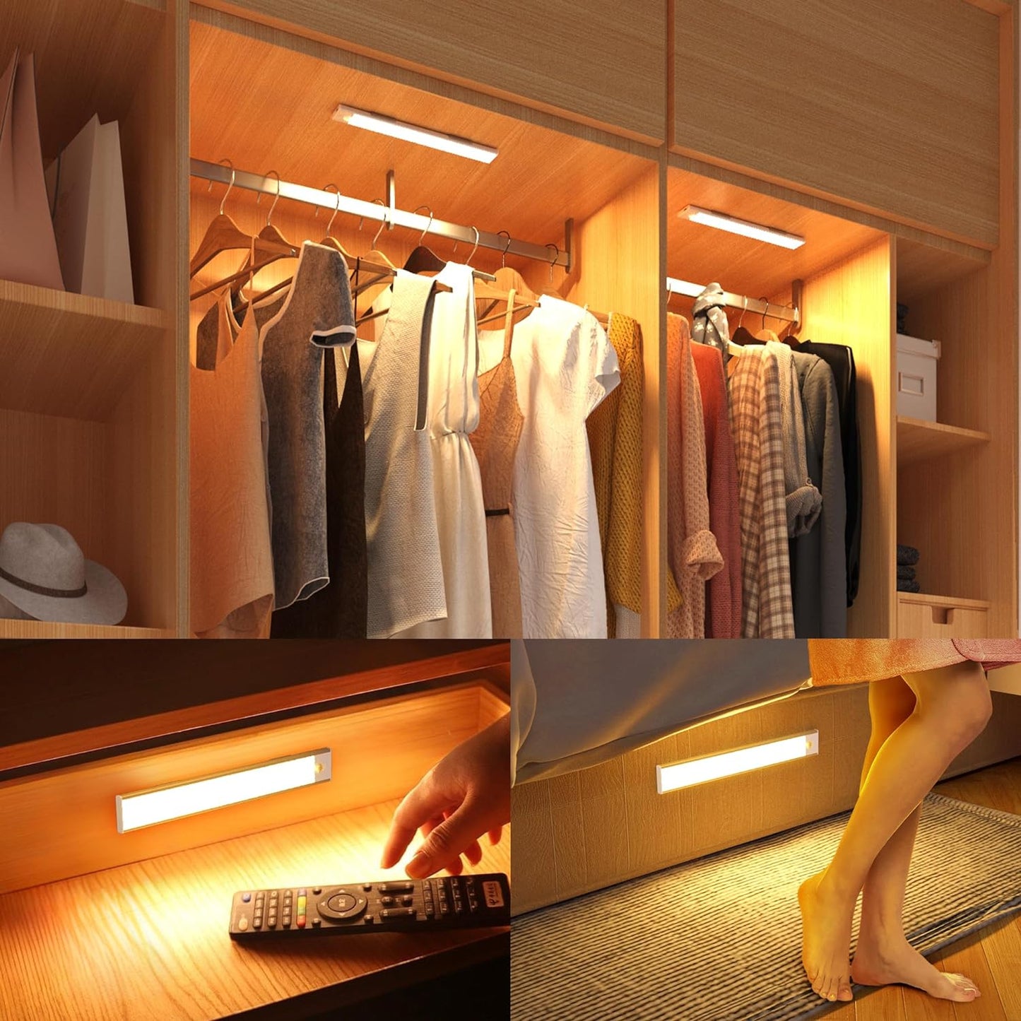 Karnz | Lumilux Kabellose LED Lampe mit Sensor und Drei Lichtfarben